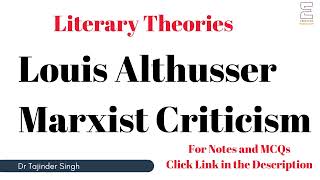 Louis Althusser Marxist Criticism  Literary Theory  NTA NET PGT English [upl. by Nimocks]