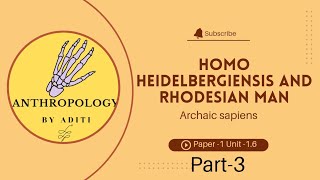 16CHomo heidelbergiensis and Rhodesian man  Anthropology  UPSC [upl. by Eecyal]