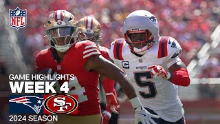 New England Patriots vs San Francsico 49ers  2024 Week 4 Game Highlights [upl. by Cogen775]