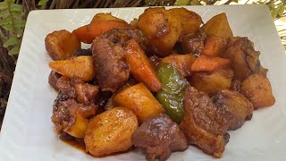 THE MOST DELICIOUS PORK BELLY amp POTATO RECIPE Melt in the mouth pork belly Adobo [upl. by Arriaet225]