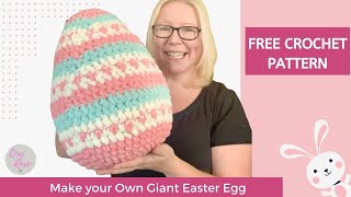 Crochet a Giant Cochet Easter Egg with this free Pattern [upl. by Anujra]