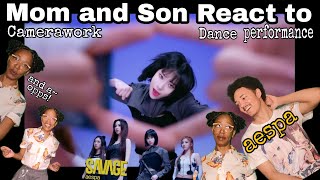 aespa 에스파 Savage Camerawork Guide for Creators Mom amp Son React [upl. by Gabrila910]