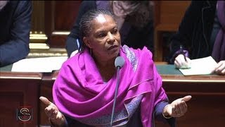 Mariage homo Taubira félicite les sénateurs  1204 [upl. by Brout]