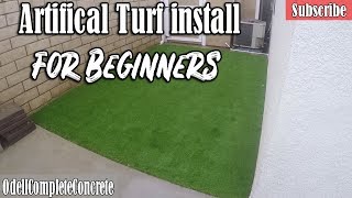 How to Install Artificial Turf for Beginners DIY [upl. by Rooker]