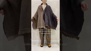 【 2024 AW collection nume 】knitted stole with buttons ＆ cotton tweed wide pants [upl. by Akeim]