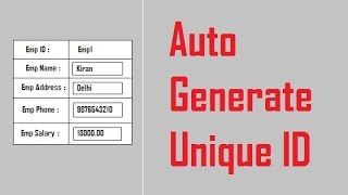 Auto Generate Unique ID by Using C Coding [upl. by Aribold979]