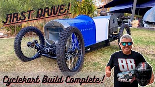 First Cyclekart Build Ep5  First Drive and Walkaround Model A Ford Replica [upl. by Aihsik]