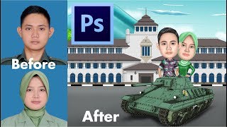 cara membuat karikatur di photoshop [upl. by Sitelc]