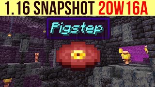 Minecraft 116 Snapshot 20w16a Nether Bastion Remnants Ruined Portals amp Pigstep Music Disc [upl. by Hayila722]