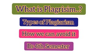 What is Plagiarism  Types amp How to Avoid it  plagiarism types semester [upl. by Los188]