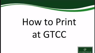 Guilford Technical Community College How to Print at GTCC [upl. by Oinotla]