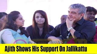 Ajith Shows His Support On Jallikattu  Only Top Star To Join For Jallikattu Protest [upl. by Anamuj]