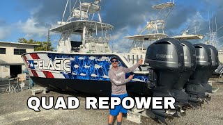 Quad Engine Repower New Yamaha 300’s on 37 Freeman [upl. by Ialda]