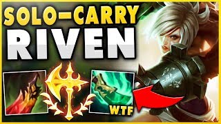 THIS RANK 1 RIVEN BUILD CAN SOLOCARRY ANY GAME UNREAL POWER RIVEN GAMEPLAY  League of Legends [upl. by End]