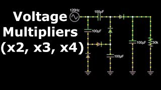 Voltage Multiplier Voltage Doubler Voltage Tripler Voltage Quadrupler Falstad Circuit Simulator [upl. by Terraj]