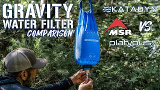 Gravity Water Filter Comparison MSR vs Katadyn vs Platypus [upl. by Meikah]