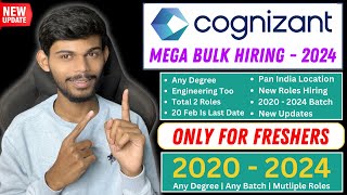 Cognizant Mega Hiring 2024  Everyone Can Apply  BSC BCA MCA amp Engineering [upl. by Frendel]