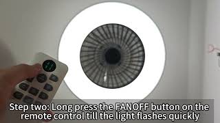 Remote control pairing instructions for Humhold Bladeless Ceiling Fan with Light 24 inch Low Profile [upl. by Ihcego455]