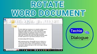 How To Rotate Word Document [upl. by Amerigo712]