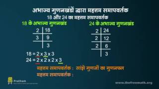 HCF using Prime Factors Hindiअभाज्य गुणनखंडों द्वारा महत्तम समापवर्तक [upl. by Ginzburg417]