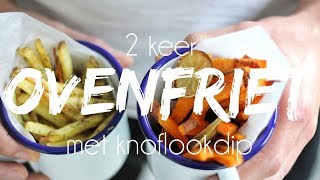 OVENFRIET  ZOETE AARDAPPEL  GEPOFTE KNOFLOOKSAUS  Lets Vegan [upl. by Kattie]