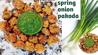 easy and tasty😋spring onion pakoda सागा प्याज के पकोड़ेevening snack recipe हरे प्याज के पकोड़े [upl. by North]