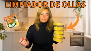 LIMPIADOR de OLLAS con un TANG🍊🧽 [upl. by Alvis]