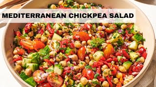 Mediterranean Chickpea Salad Recipe  Vegan Chickpea Salad [upl. by Rechaba]