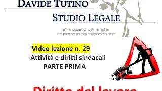 Diritto del lavoro  Video Lezione n 29 Attività e diritti sindacali 1 [upl. by Friedland]