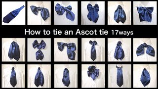 How to tie an Ascot tie scarf 17 ways Summary version cravat plastron lavalliere [upl. by Anelah]