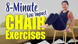 8Minute Fat Burning CHAIR Workout  Low Impact amp Beginner  Joanna Soh [upl. by Nuri10]