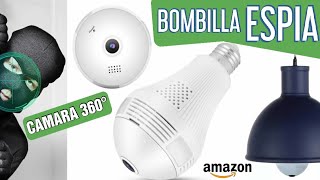 BOMBILLA CAMARA ESPIA Bombilla WIFI con cámara 360° Unboxing y Review  Configuración ICSee apk [upl. by Naerda663]