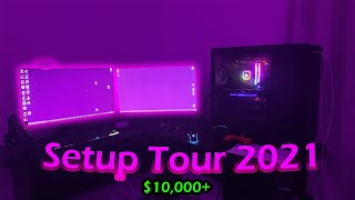 INSANE 10000 Gaming Setup Tour 2021 [upl. by Euqirrne]