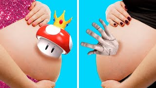 Princess Peach vs Wednesday Addams Pregnant Funny Situations and Incredible Hacks by Gotcha Viral [upl. by Koerner418]