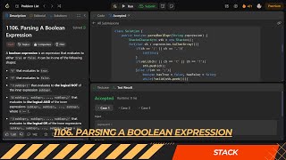 LEETCODE DAILY QUESTION 1106  Parsing A Boolean Expression  Is Kabir Coding coding leetcode [upl. by Plank]