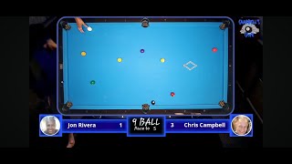 RIVERA VS CAMPBELL  9 Ball  Race to 5 [upl. by Atsirhc113]