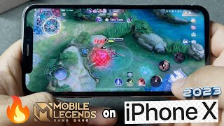 Mobile Legends Bang Bang Gameplay on iPhone X in 2023😲 again  GOODS PA RIN BA MAX SETTINGS [upl. by Jordanna180]