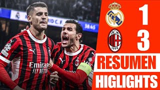 🔴 Real Madrid vs Ac Milan 13 Resumen y Goles  UEFA Champions League 202425 [upl. by Eidissac495]