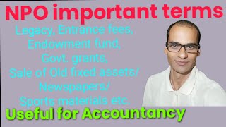 NPO important terms in Accountancy [upl. by Eidualc]