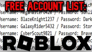 🤑 FREE Roblox Accounts Password AND Username 💰 [upl. by Jaret]