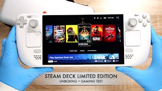 Limited Edition Steam Deck OLED White  Full Unboxing amp Gaming Test [upl. by Dan]