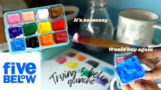 5 below gouache paint review opening and swatching paints  Himi gouache dupe [upl. by Leff738]