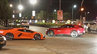 AKASH AMBANIS SECURITY CONVOY STOPS RS 12 CRORES NEW LAMBORGHINI REVUELTO IN MUMBAI [upl. by Worsham]