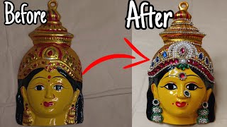 Laxmi face Decoration 😍✨diyhandmade viralvideotrendingdecorationbeautiful laxmi art diwali [upl. by Juliano]