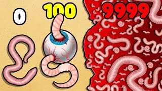 Wormy Idle All Levels Gameplay [upl. by Etnad11]