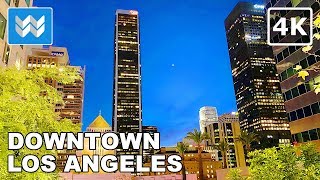 4K Downtown Los Angeles at Night  Walking Tour amp Travel Guide 🎧 Binaural City Sound [upl. by Lanaj87]