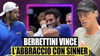 Berrettini vince in Coppa Davis e va ad abbracciare Sinner in panchina  VIDEO [upl. by Declan684]