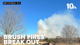 Brush fires reported in Smithfield Attleboro [upl. by Anec735]