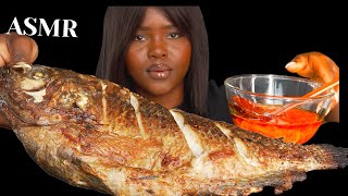 ASMR SPICY WHOLE TILAPIA FISH MUKBANG No Talking Eating Sounds Vikky ASMR [upl. by Alyakam]