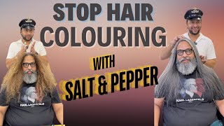 want to stop hair colouring follow this  haircolor saltandpepperhair [upl. by Ayaet]